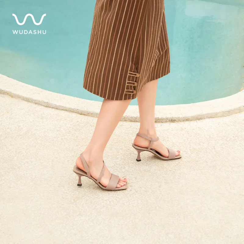 WUDASHU One Strap Sandals Women's Champagne-1