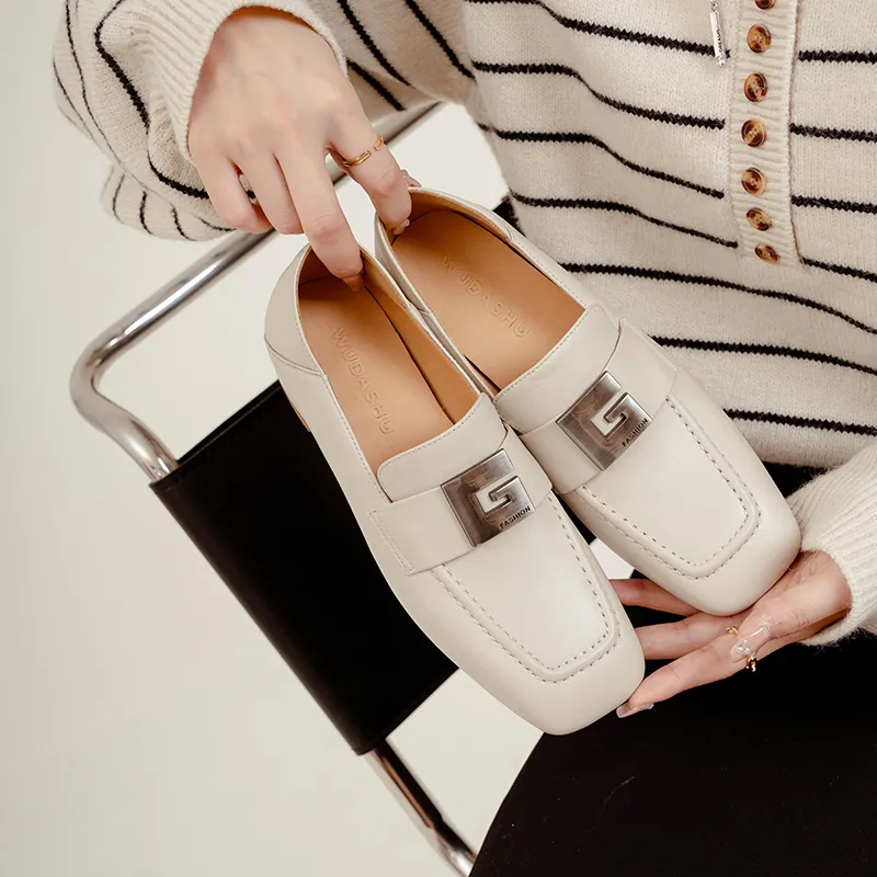 WUDASHU Loafers Women's Black/Ecru/Apricot-2