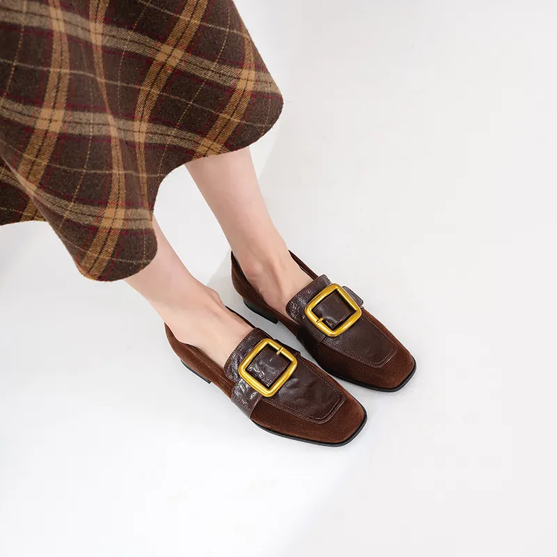 WUDASHU Loafers Women's Black/Dark Brown-7