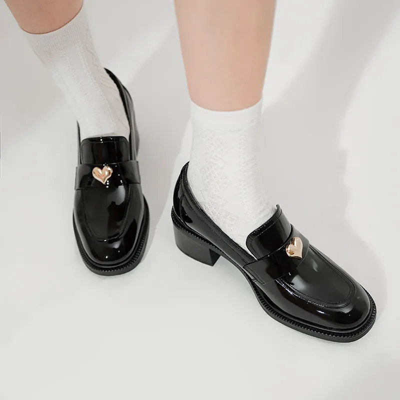WUDASHU Loafers 5.5cm Women's Black-3