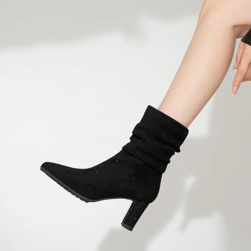WUDASHU Slouchy Boots Ankle Boots 7CM Women's-4