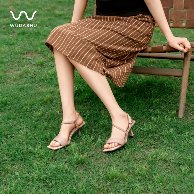 WUDASHU One Strap Sandals Women's Champagne-2