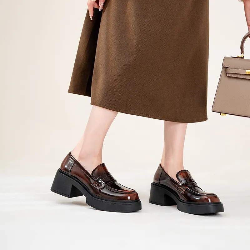 WUDASHU Loafers Women's Black/Brown-7