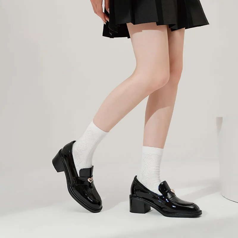 WUDASHU Loafers 5.5cm Women's Black-4