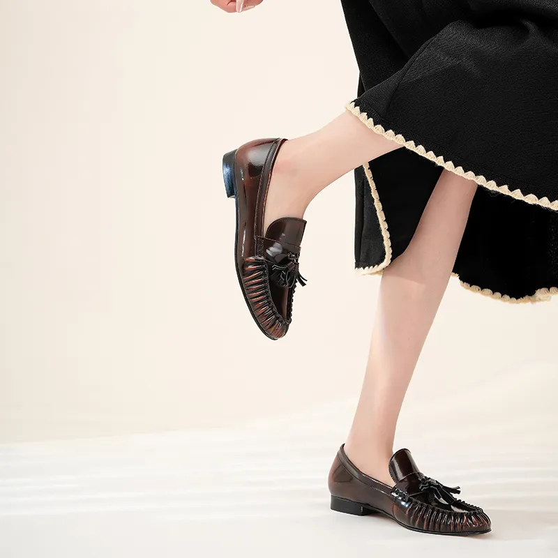 WUDASHU Loafers Women's Black/Tea Brown-9