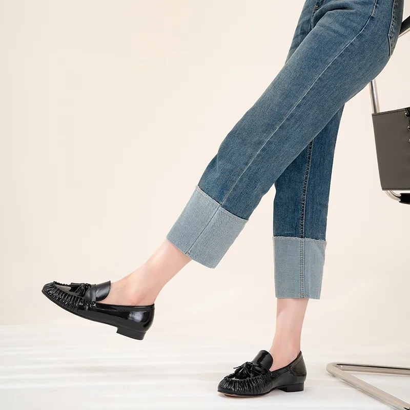 WUDASHU Loafers Women's Black/Tea Brown-4