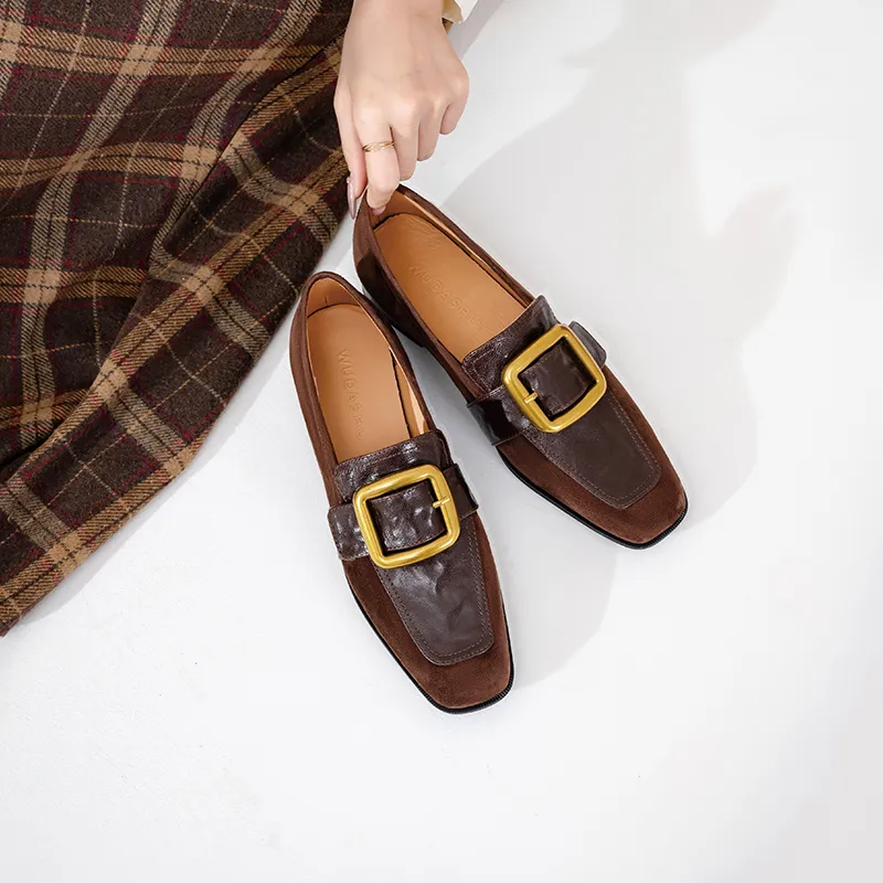 WUDASHU Loafers Women's Black/Dark Brown-9