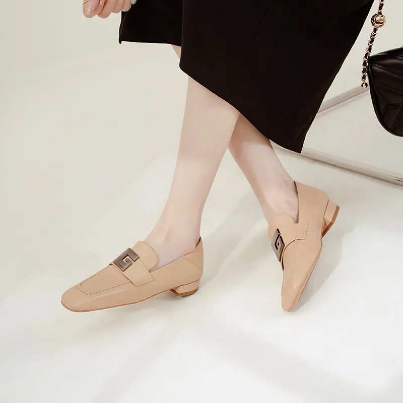 WUDASHU Loafers Women's Black/Ecru/Apricot-6