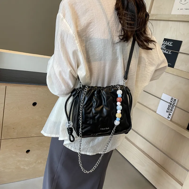 Ji Reminiscence PU Crossbody Bag, Shoulder Bag Women's Ecru/Silver/Black-13