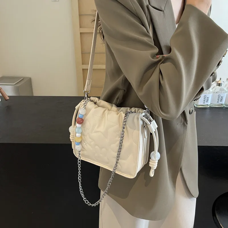 Ji Reminiscence PU Crossbody Bag, Shoulder Bag Women's Ecru/Silver/Black-2