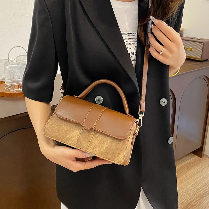 Ji Reminiscence PU Crossbody Handbag Women's Black/Pink/Coffee/Blue-14