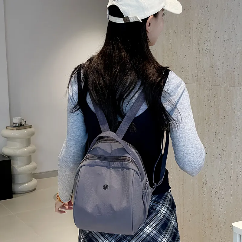 Ji Reminiscence Nylon Backpack Unisex Black Cocoa Pearl Matcha Sponge Cotton Creamy Egg Yolk Fringe Vanilla Cream-8