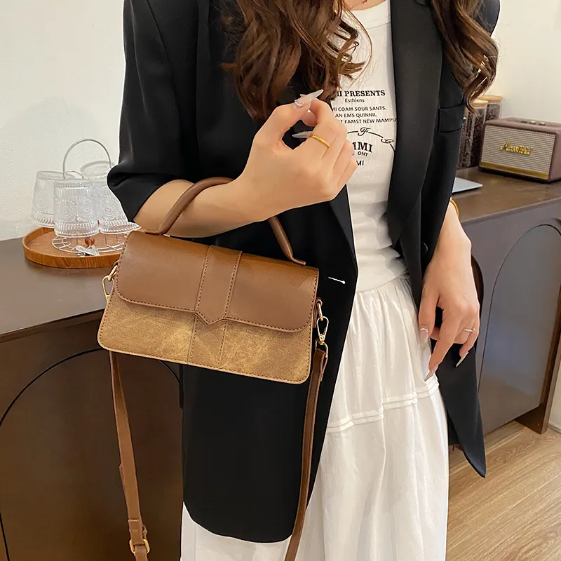 Ji Reminiscence PU Crossbody Handbag Women's Black/Pink/Coffee/Blue-13