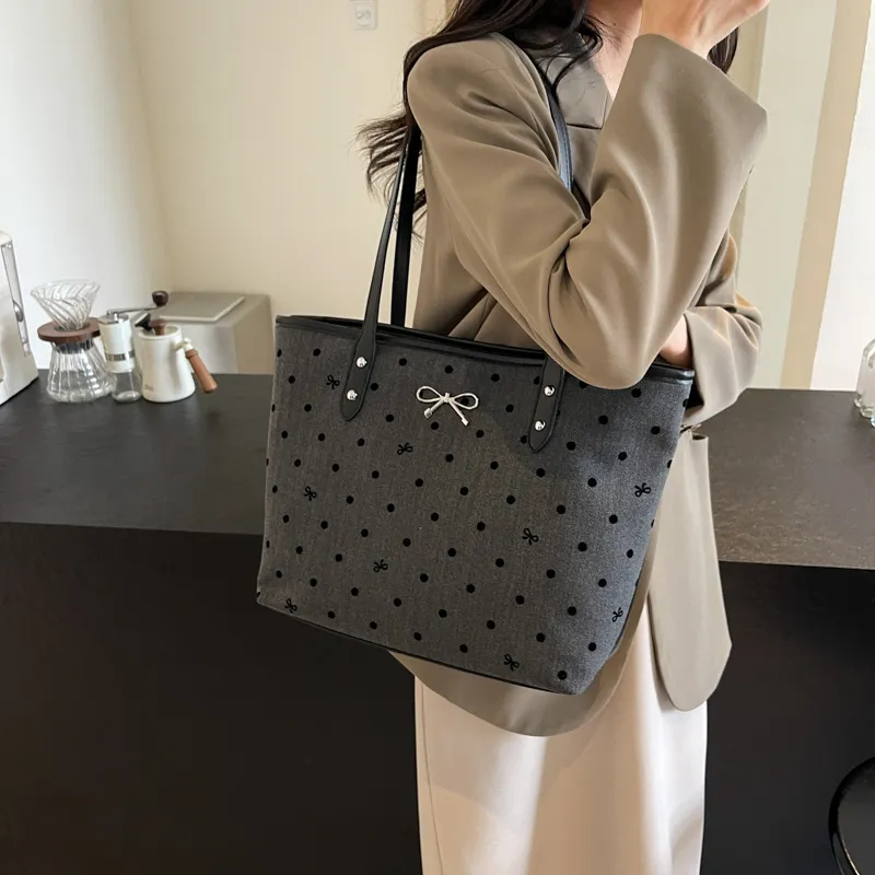 CMLZIUA Fabric Shoulder Bag Regular Women's Bowknot/Stars/Polka Dot/Heart-3