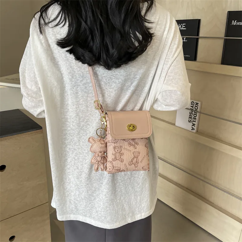 Ji Reminiscence PU Shoulder Bag, Crossbody Bag Mini Women's White/Black/Pink/Brown-15