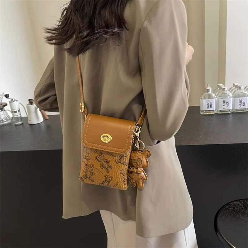 Ji Reminiscence PU Shoulder Bag, Crossbody Bag Mini Women's White/Black/Pink/Brown-21