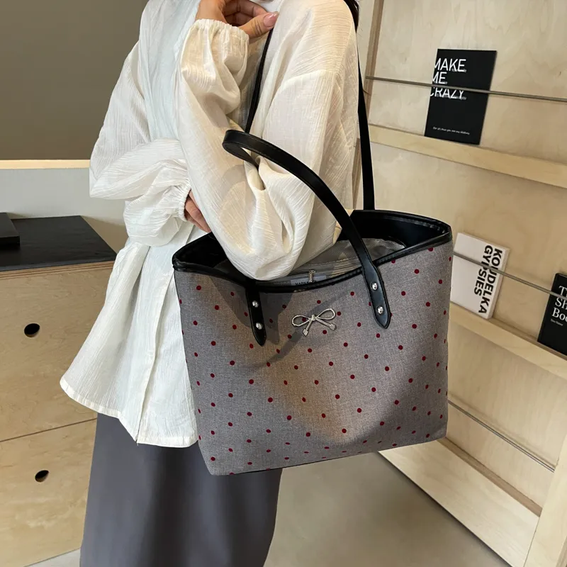 CMLZIUA Fabric Shoulder Bag Regular Women's Bowknot/Stars/Polka Dot/Heart-27