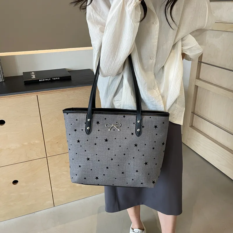 CMLZIUA Fabric Shoulder Bag Regular Women's Bowknot/Stars/Polka Dot/Heart-21
