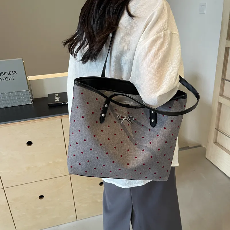 CMLZIUA Fabric Shoulder Bag Regular Women's Bowknot/Stars/Polka Dot/Heart-26