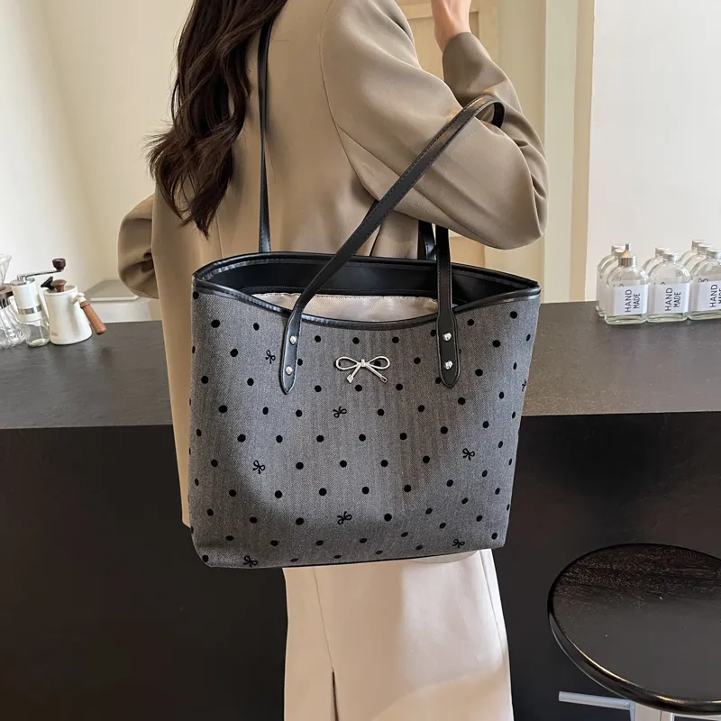 CMLZIUA Fabric Shoulder Bag Regular Women's Bowknot/Stars/Polka Dot/Heart-13