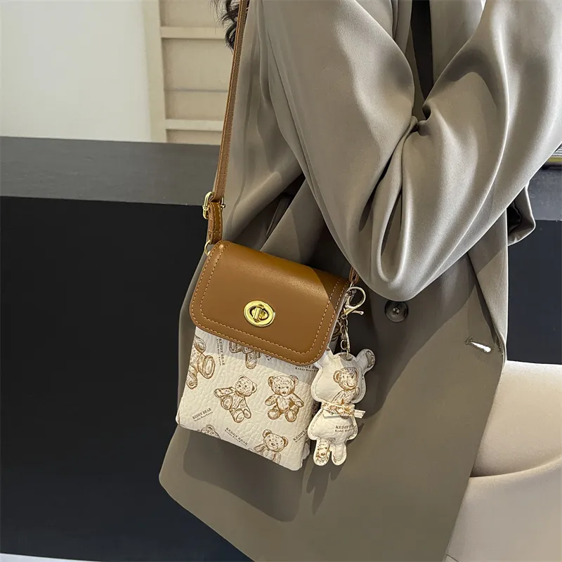 Ji Reminiscence PU Shoulder Bag, Crossbody Bag Mini Women's White/Black/Pink/Brown-4