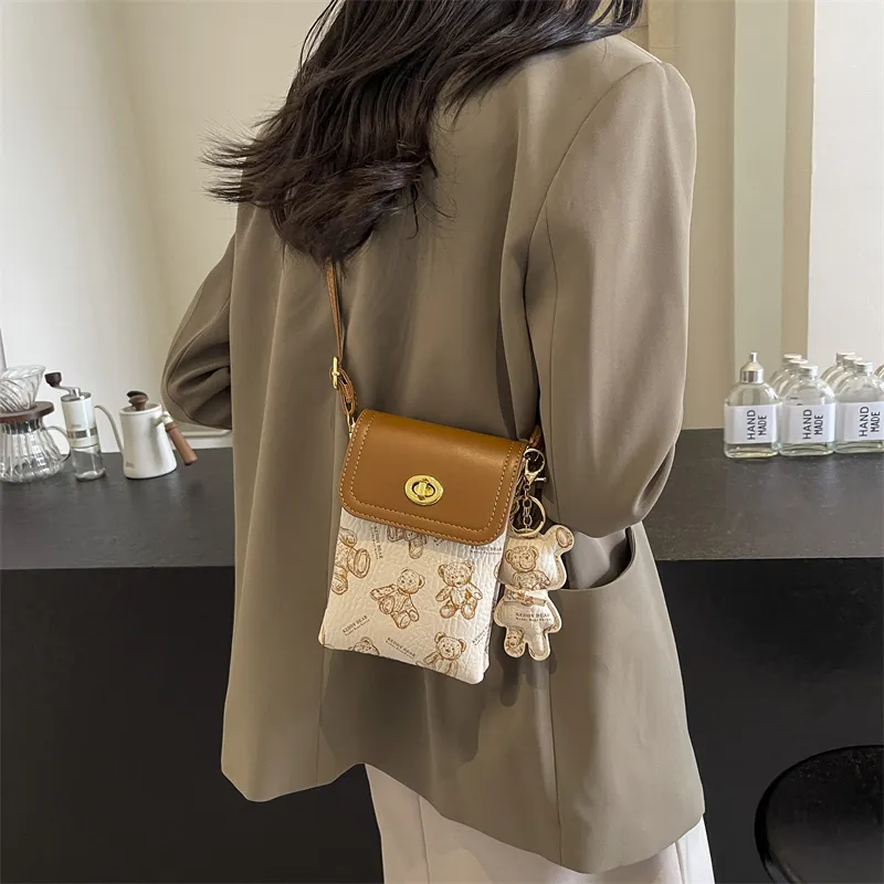 Ji Reminiscence PU Shoulder Bag, Crossbody Bag Mini Women's White/Black/Pink/Brown-2