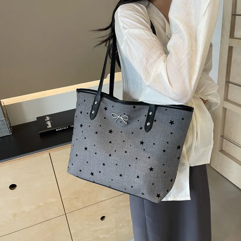 CMLZIUA Fabric Shoulder Bag Regular Women's Bowknot/Stars/Polka Dot/Heart-20