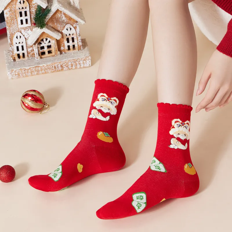 Caramella Mid-Calf Socks Women's Gift Box Of 6 Doubles-1