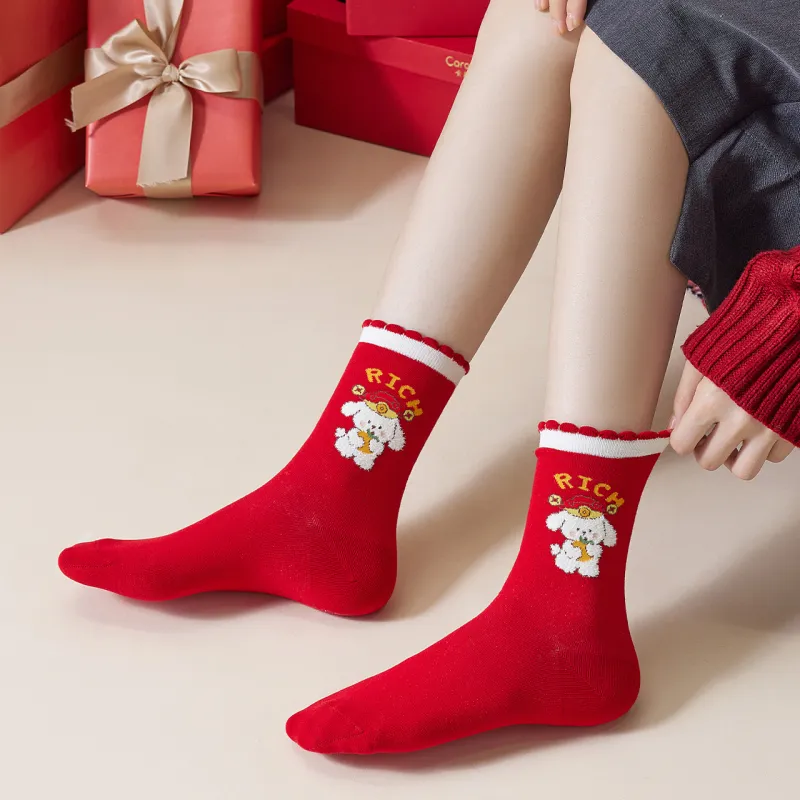 Caramella Mid-Calf Socks Women's Gift Box Of 6 Doubles-4