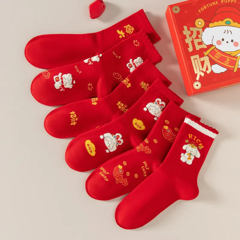 Caramella Mid-Calf Socks Women's Gift Box Of 6 Doubles-5