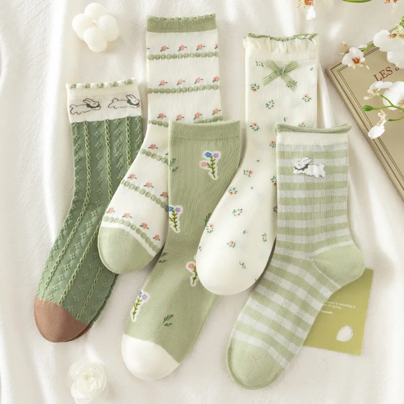 Caramella Mid Calf Socks Women's 5 Pack-6