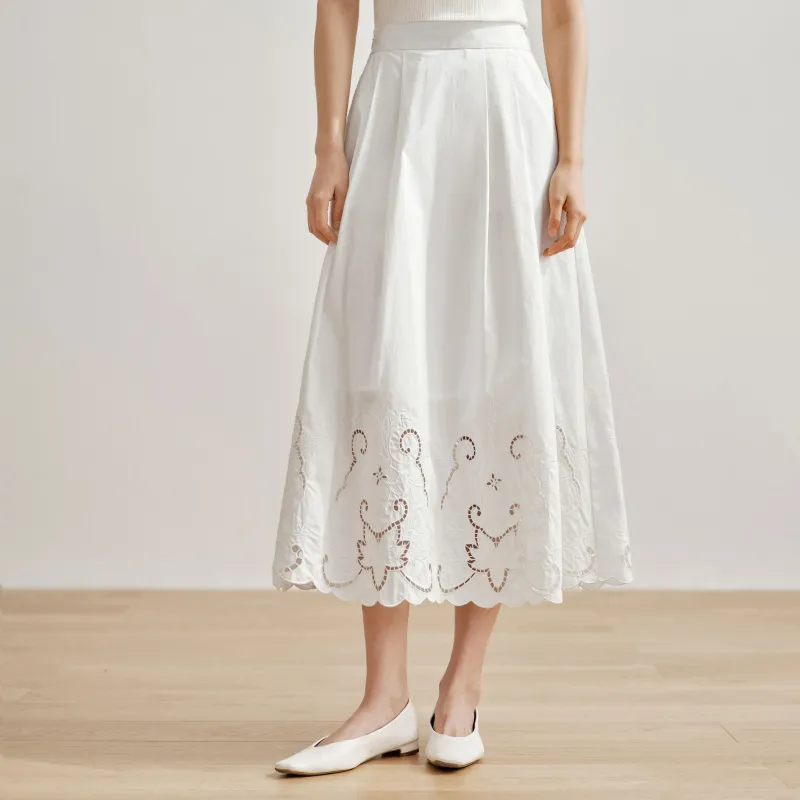 Inman Casual Long Skirts Women's Pearl White-3