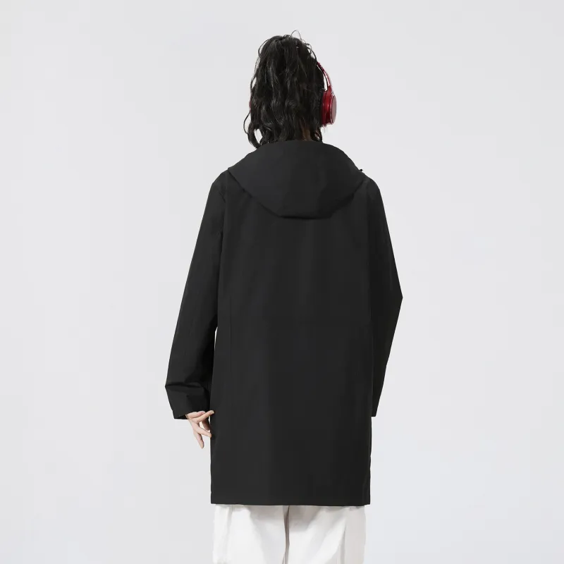 Crayon Shinchan Trench Coat Unisex Black-5