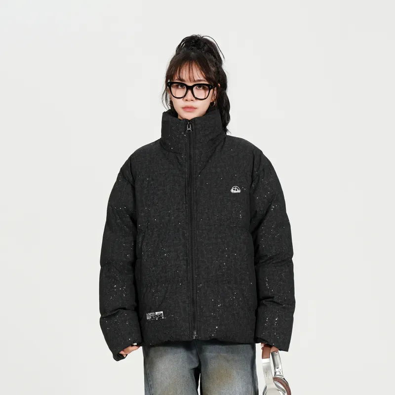 Crayon Shinchan Puffer Jacket Coat Unisex Black-3