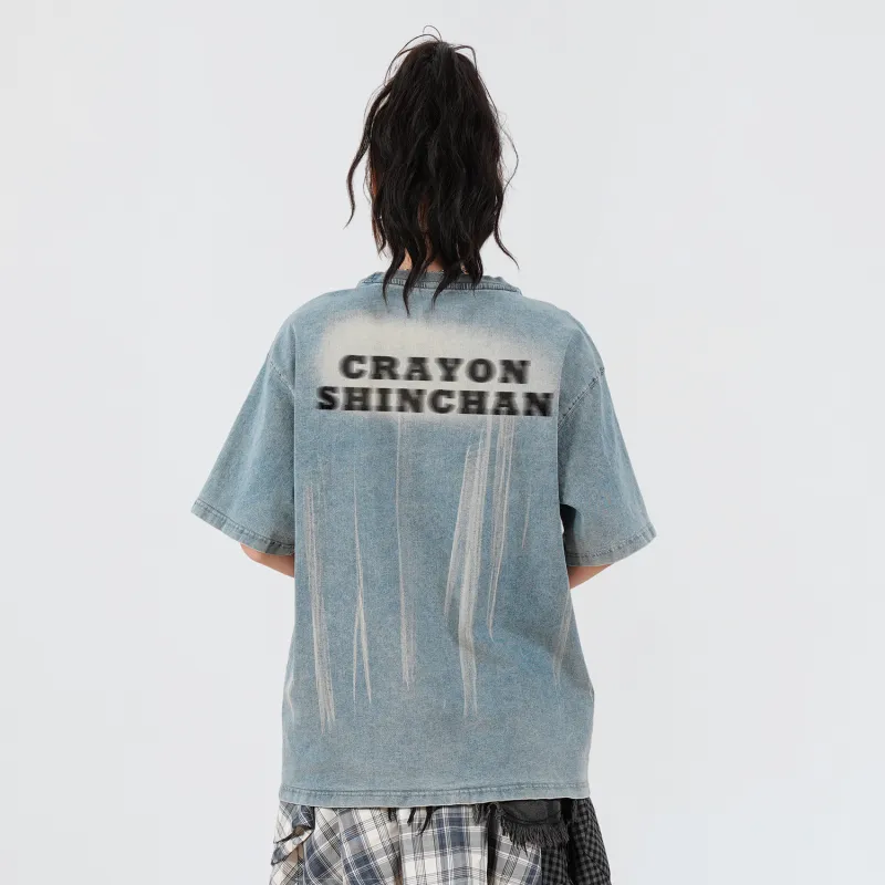 Crayon Shinchan T Shirts Unisex Light Blue-2