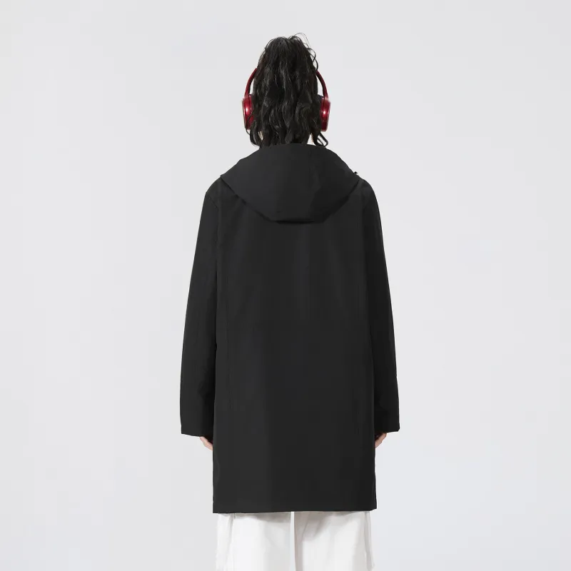 Crayon Shinchan Trench Coat Unisex Black-4