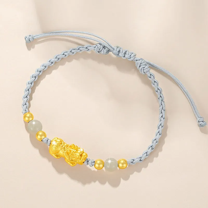 Mini&yaya Hetian Jade Bracelets Pale Greenish White Jade Unisex-7