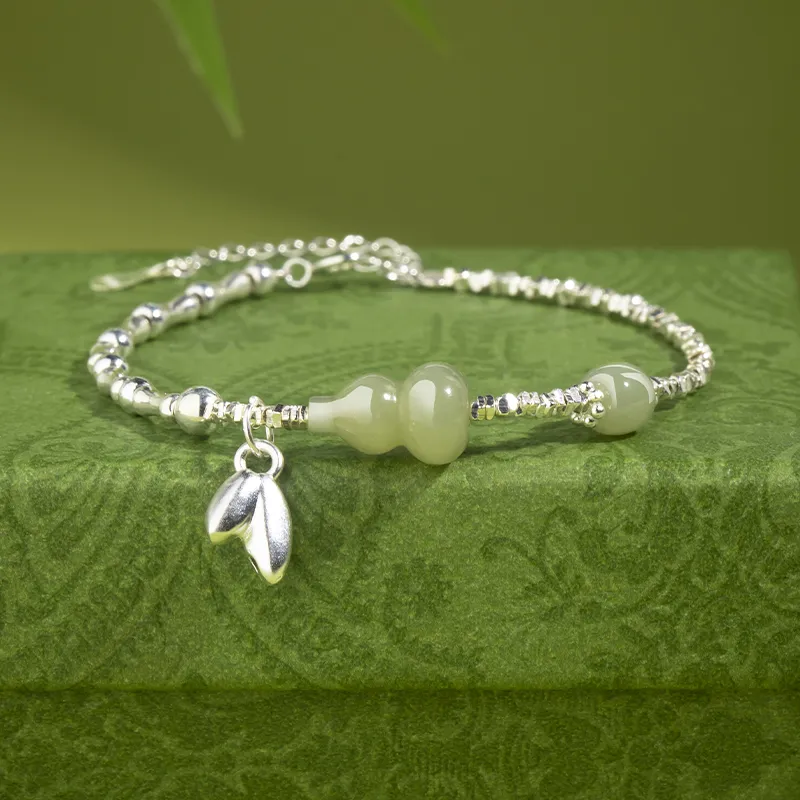 Mini&yaya Hetian Jade Bracelets Pale Greenish White Jade Women's-1