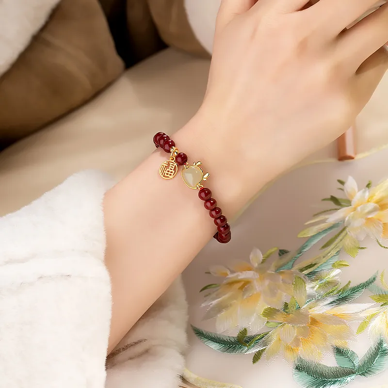 Mini&yaya Reconstructed Cinnabar Bracelets Women's-5