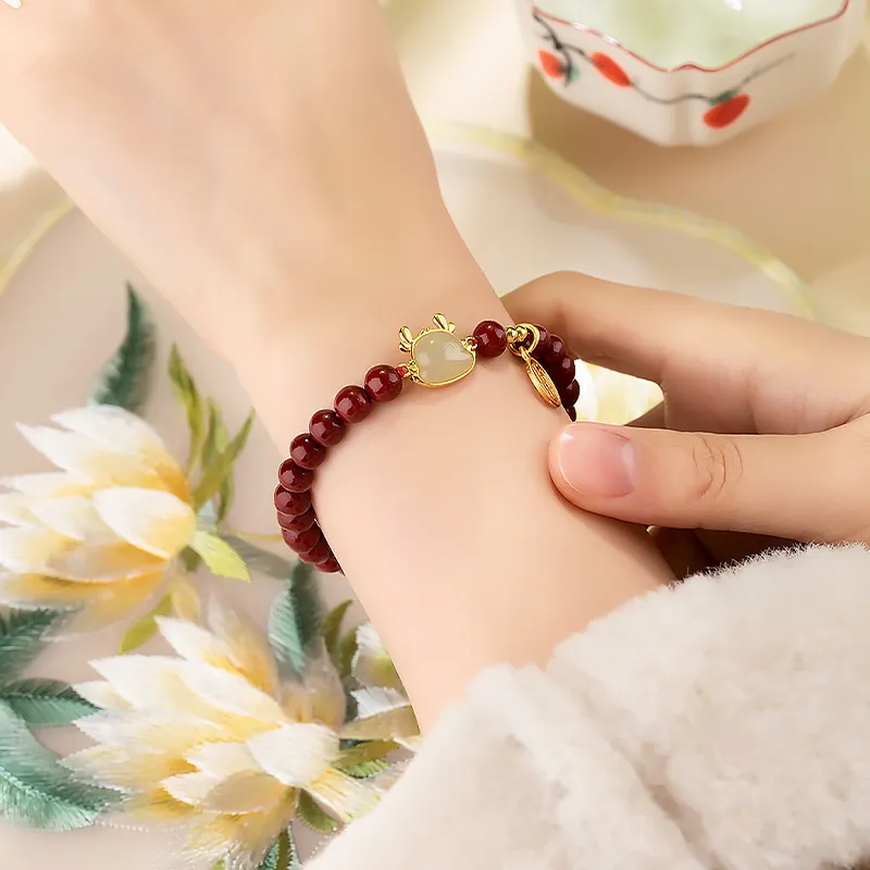 Mini&yaya Reconstructed Cinnabar Bracelets Women's-1