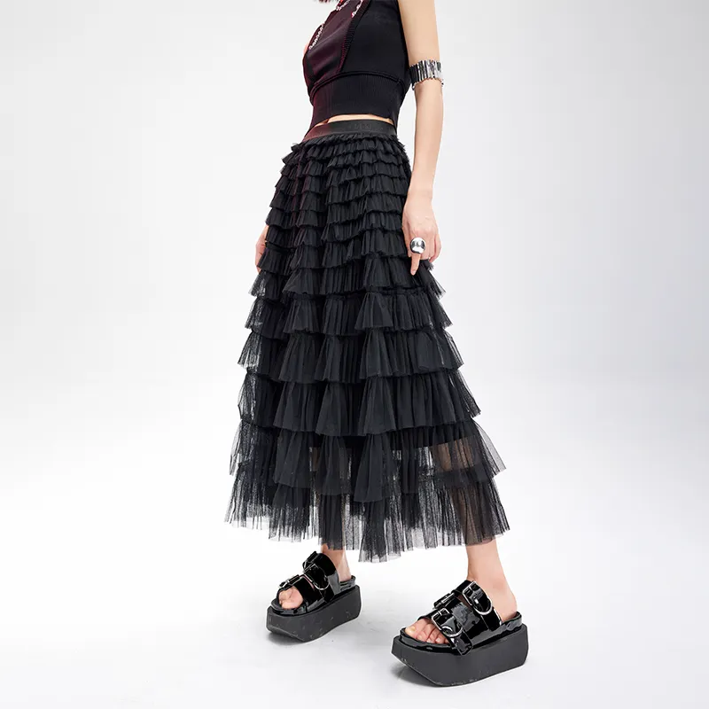 TuoGu Fashion Collection Casual Long Skirts Women's Black-2