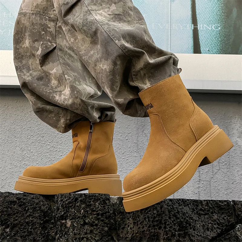 Chi Wolf Ankle Boots Men Yellow/Black-5