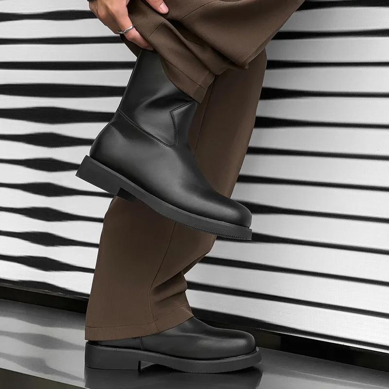 Chi Wolf Ankle Boots Men Black/Brown/Beige-2