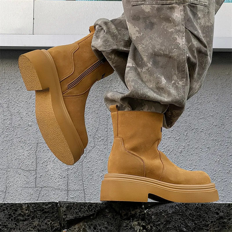 Chi Wolf Ankle Boots Men Yellow/Black-6