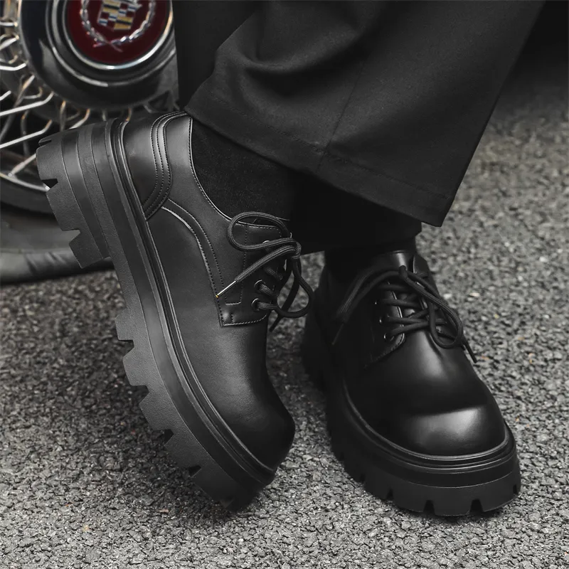 Chi Wolf Derby Shoes Casual Shoes Men's Black-6