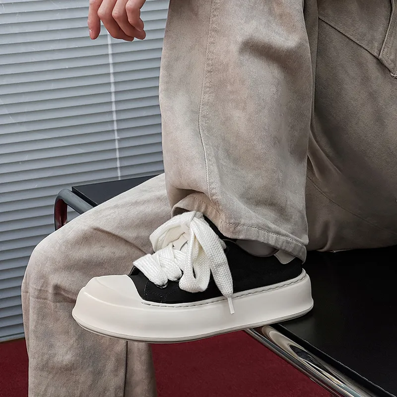 Chi Wolf Breathable Height Increase Low Top Canvas Shoes Unisex-6