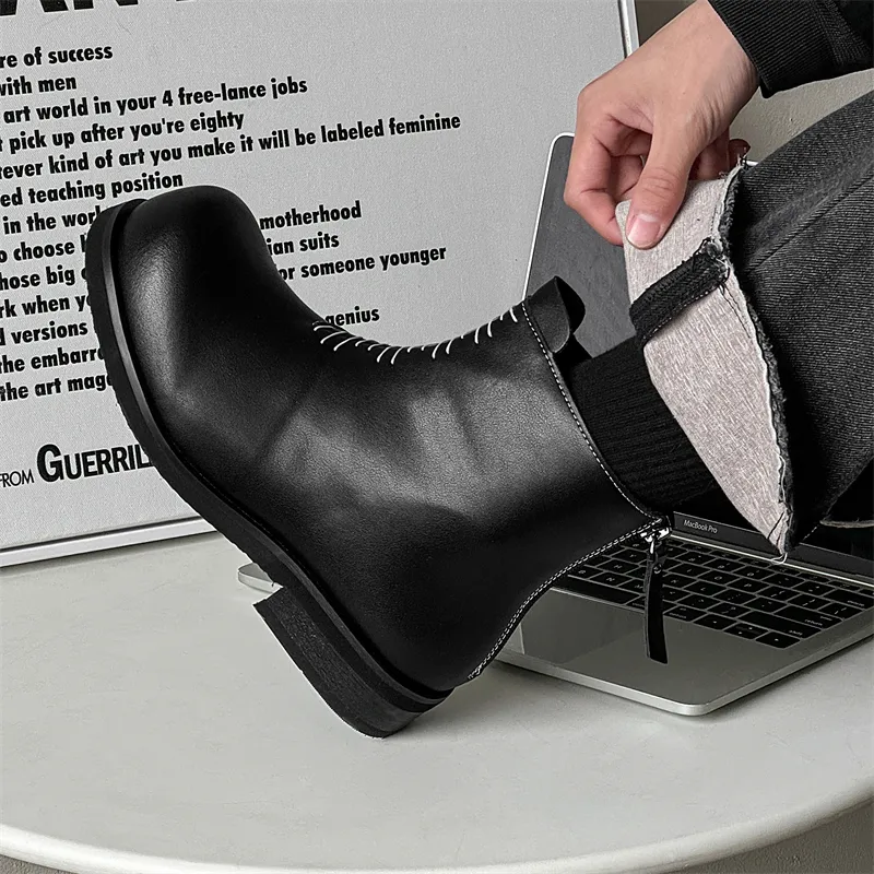 Chi Wolf Ankle Boots Men's Black-3