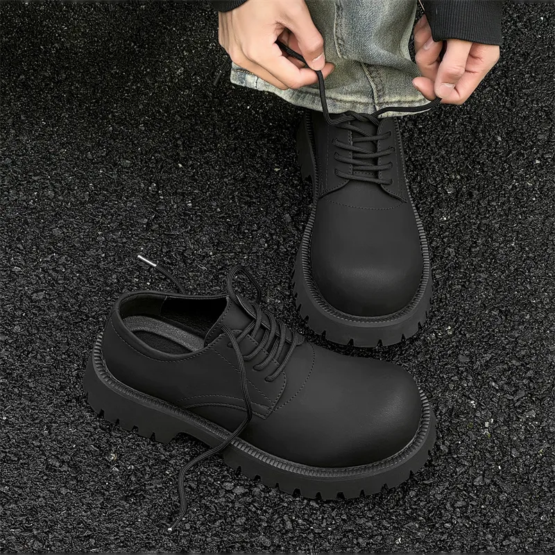 Chi Wolf Derby Shoes Casual Shoes Men's Black-3