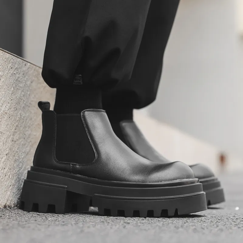 Chi Wolf Chelsea Boots Men's Black-5