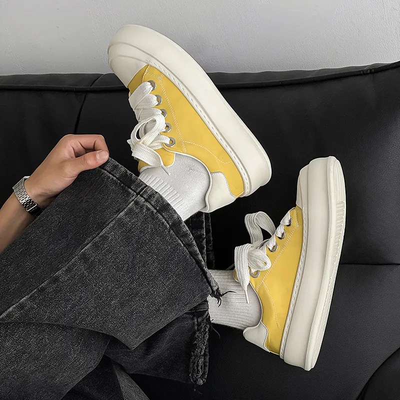 Chi Wolf Breathable Height Increase Low Top Canvas Shoes Unisex-11